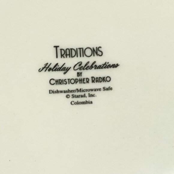 Christopher Radko Traditions Holiday Celebrations Appetizer or Salad Plate Set - Picture 4 of 5